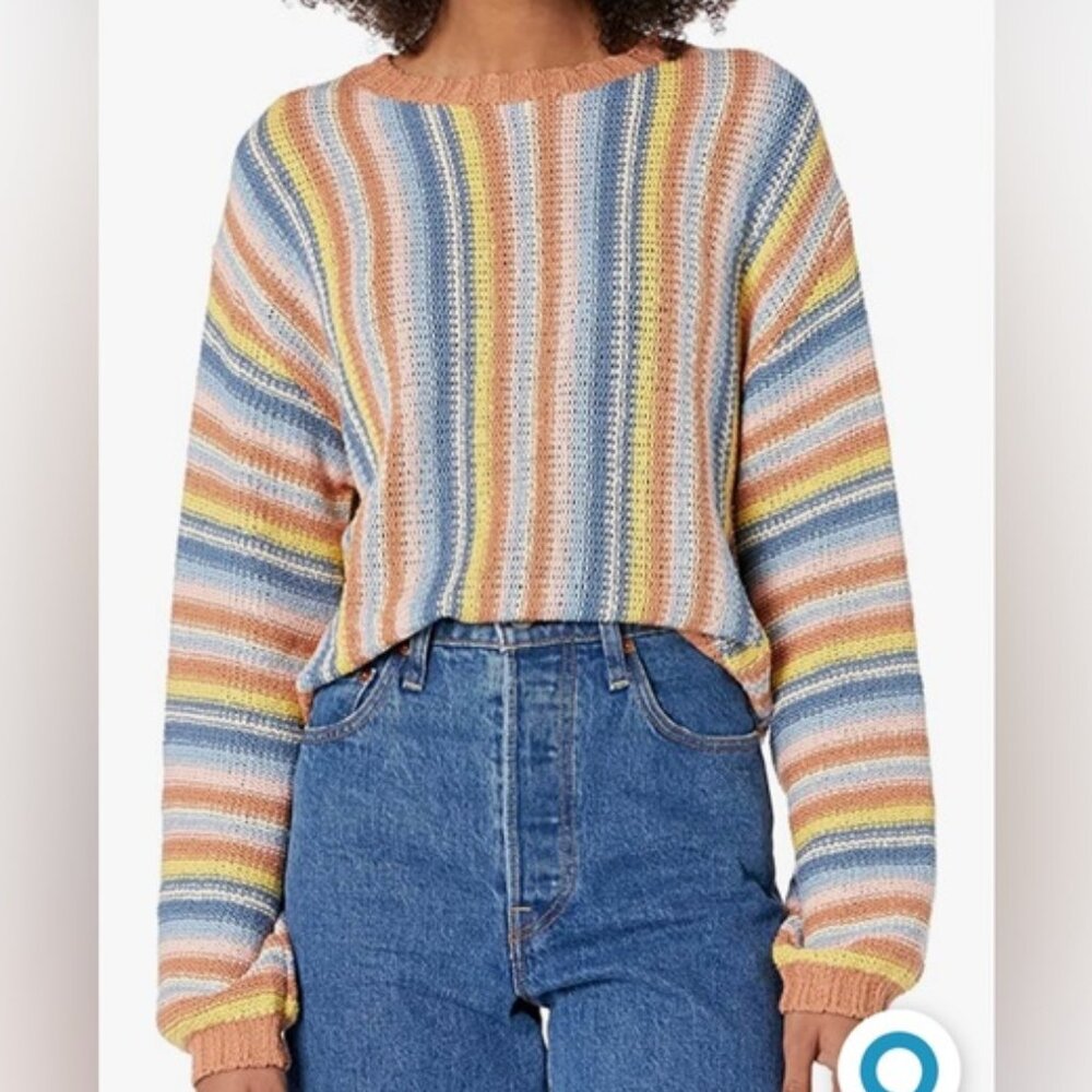 Billabong Colorful Striped Crew Neck Sweater
